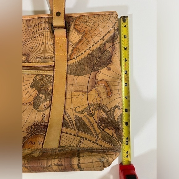 Allan Edmond world canvas leather tote brown 16 x 12 preppy travel work - Picture 15 of 15